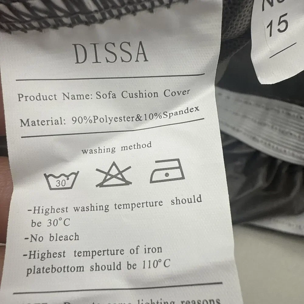 DISSA Waterproof Couch Cushion Covers, Washable Sofa Cushion Covers, Stretch